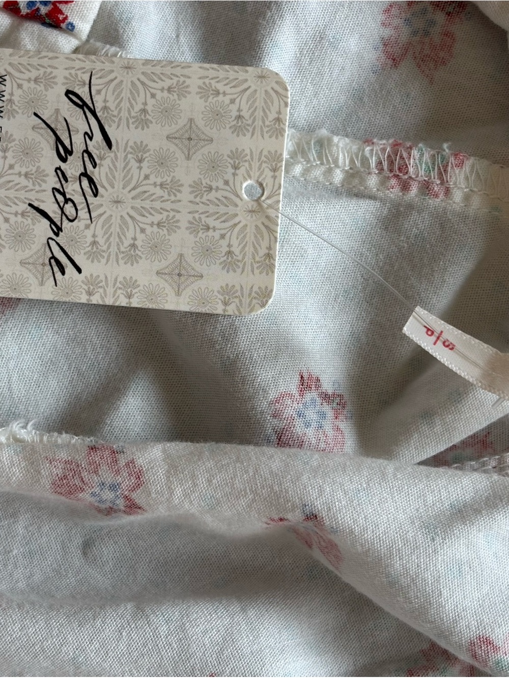 Free People Cream Shorts with Pink Florals - Picture 4 of 4